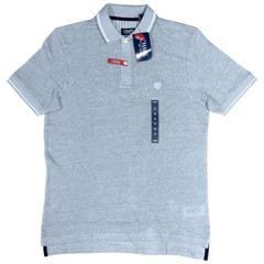 CHAPS Natural Stretch Light Polo Shirt in AZURE in Size MEDIUM *NWT*