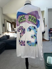 Bel Air 23 Button Up Colorful Short Sleeve V Neck Shirt Size XXL New