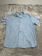 WP Weatherproof Men’s Terry Shirt Size 2XL XXL Blue Short Sleeve Button Up EUC