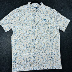 The Car Culture Polo Shirt Men’s XXL White Race Track Print Performance Golf