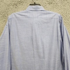 Lauren Ralph Lauren Black Label Shirt Mens L Soft Washed Stretch Blue Geometric