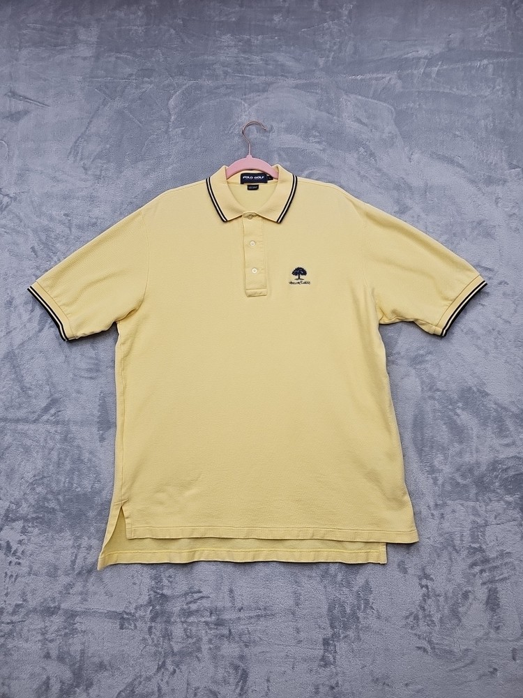 Polo Golf Ralph Lauren Shirt Men’s Large Yellow 100% Cotton Avalon Lakes