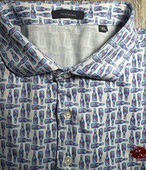 Turtleson Polo Shirt Men’s XL White All Over Print Golf Stretch Performance Logo