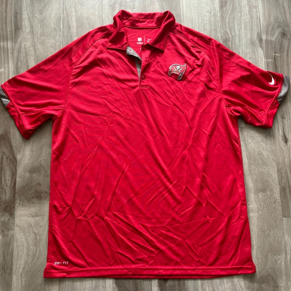 Nike Tampa Bay Buccaneers NFL On-Field Polo Shirt Men’s Large Red Dri-Fit Golf