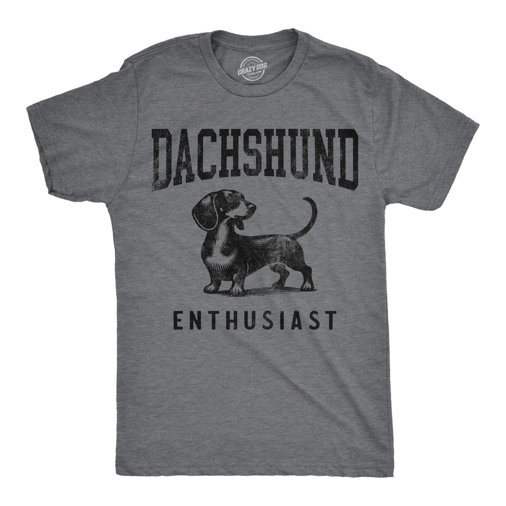 Mens Funny T Shirts Dachshund Enthusiast Sarcastic Puppy Graphic Novelty Tee For