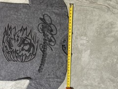 Rebel Vengeance Mineral Wash Skull Graphic Tee Men’s L Heavyweight Boxy NWT Grey