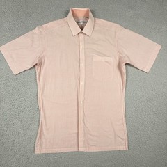 Mariano Rubinacci Shirt Mens 38 White Striped Short Sleeve Button Made in Italy