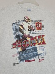 Vtg 1990 ART MONK Washington Redskins Graphic T-Shirt Salem Tag Sz Large (U5)
