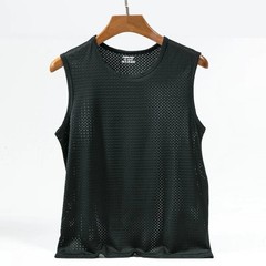 Men’s Ice Silk Mesh Tank Top Gym Stringer Fitness Vest Sleeveless Muscle Shirt