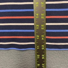 L.L.Bean Shirt Mens Medium Blue Striped Mock Neck Long Sleeve Cotton Casual