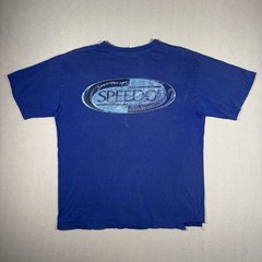 Vintage 90s Speedo Shirt Mens Large Blue Pure Energy Pure Water Single Stitch