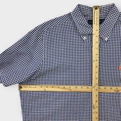 Ralph Lauren Gingham Seersucker Shirt Short Sleeve Button Down Casual XXL