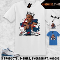 Shirt Matching AJ 3 OG True Blue 2026 Match Sneaker MJ Sneakerhead King T-Shirt