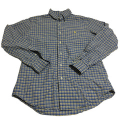 Ralph Lauren Men’s Small Long Sleeve Button Shirt Blue Plaid Custom Fit