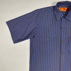 Red Kap UEI Men’s Work Shirt Short Sleeve Industrial Stripe Button Front