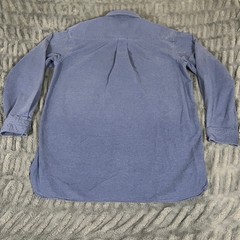 LL Bean Mens Large Tall Blue Cotton Chamois Flannel Shirt Long Sleeve 0MT04