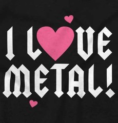 Cute I Love Metal Music Rock And Roll Guitar Long Sleeve T Shirt Tees For Women
