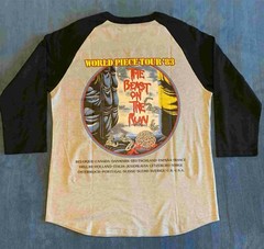 Iron Maiden Piece of Mind Tour 1983 Concert Raglan HEATHER/BLACK S to 3XL