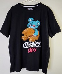 BKYS T-shirt Mens 2XL black Evil Teddy Bear Eat Money XXXX Embroidered Tee ECU