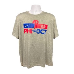 Philadelphia Phillies Nike Dri Fit Postseason 2022 Shirt Men 2Xl Heather Gray