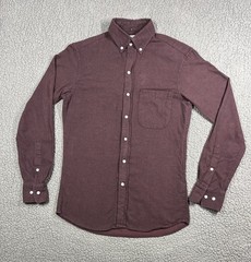 Gustin Shirt Mens XS Button-Down Maroon Heather Long Sleeve Made in USA Soft