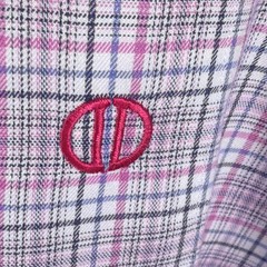 Lot of 2 David Donahue Mens Dress Shirt 18 36/37 Tailored Plaid Cotton