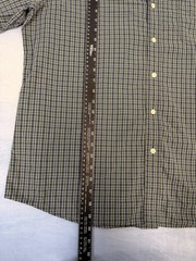 CHAPS Easy Care Men’s Dress Shirt Green Blue Stripe Cotton Poly Size XL