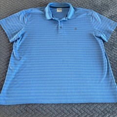IZOD Golf Mens XL Blue Grid Performance Short Sleeve Polo Shirt