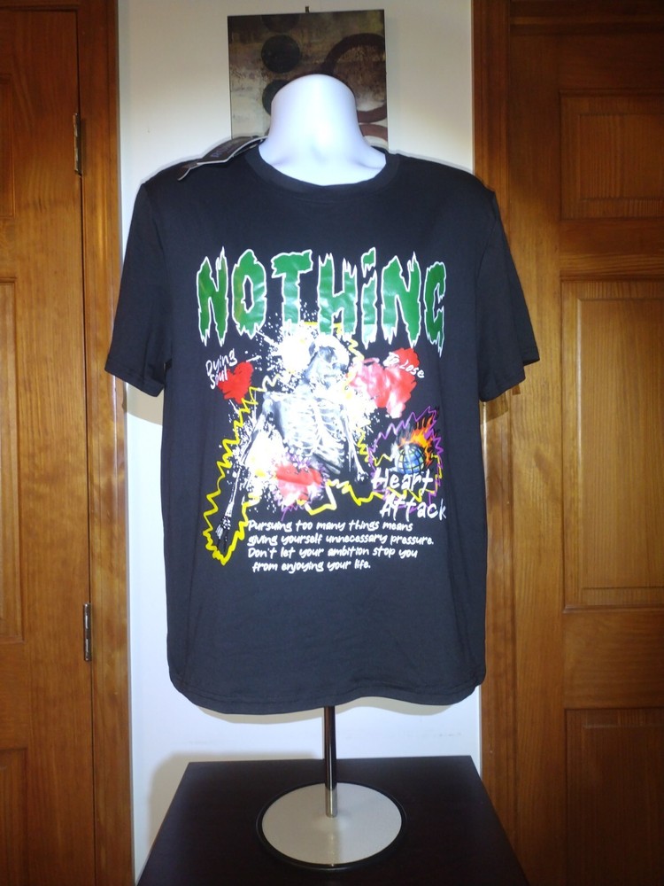 New W Tags Men’s T Shirt Skelton Dying Soul Romwe Death Dead T Shirt Grunge S
