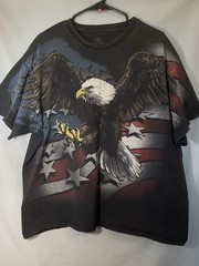 Liquid Blue American Eagle Tshirt All Over Print XL Flag Stars Stripes Vintage