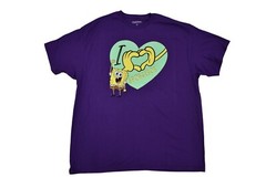 SpongeBob SquarePants Mens I Love Spongebob Purple Shirt New XL, 2XL, 3XL