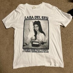 Lana Del Rey rare design white tee Reprint T shirt classic style NH10270