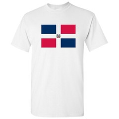 Dominican Republic Latin American Flag Basic Cotton T-Shirt – White