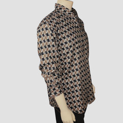 Mens Long Sleeve Button up Dress Shirt Baroque Casual Banquet Party Vintage 80s