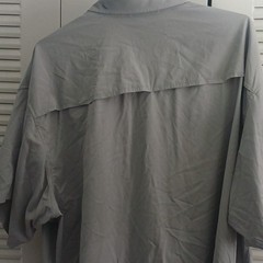 Poncho Gray Magnetic Short Sleeve Point Collar Button-Up 3XL Pocket