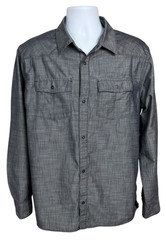 Mountain Hardwear Men’s Large Gray Snap Front Utility Shirt 100% Cotton Long Sle