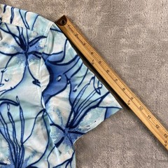 ROWM Shirt Artist Series Mens Small Blue Lillies Beach Vacation Resort Swim