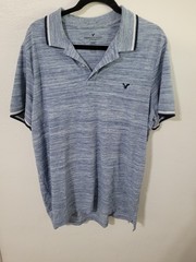Blue Heather American Eagle Flex Polo Size XL Short Sleeve Preppy collegiate