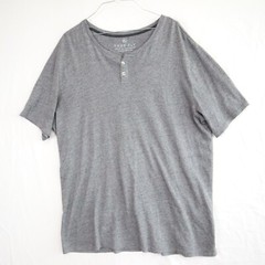 Free Fly Henley T-Shirt Mens XL Outdoor Casual Tee Gray Short Sleeve