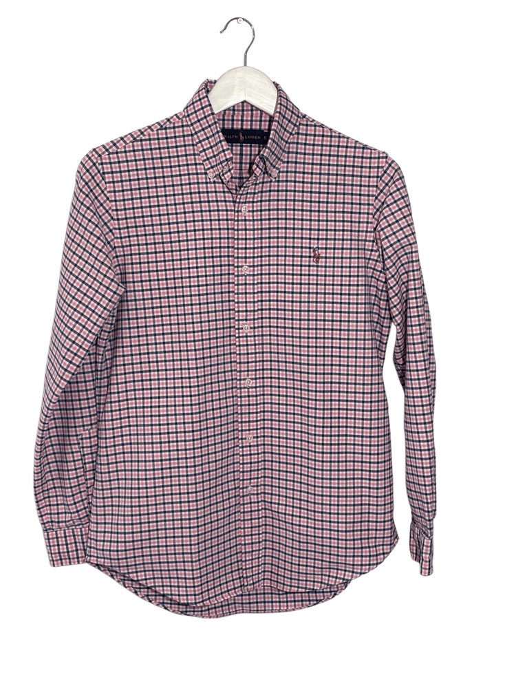 Polo Ralph Lauren pink and navy blue plaid button down shirt – S