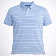 Tommy Hilfiger Light Blue White Stripe Polo Shirt XL