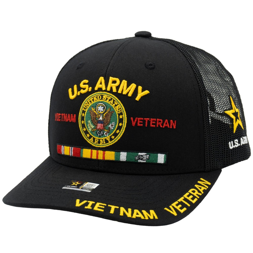 US Army Veteran Hat Embroidered Military Baseball Cap Adjustable Men Vietnam