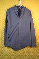 Van Heusen Shirt Men sp 14-14 1/2 Blue White Long Sleeve Dress Button Up 1 1015
