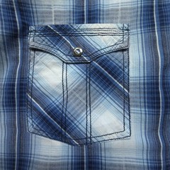 Skully Men Shirt Large Blue Plaid Thin Snap Front Roll Tab Western Casual Cowboy