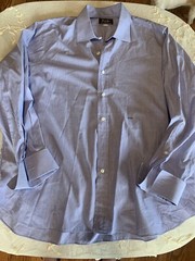 Mens Unbranded Custom Blue StripeDress Shirt XXL(no Tag) Bespoke See Photos