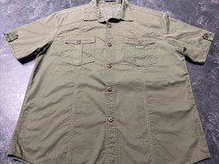 JEEP Green Casual Button Shirt Men XL 1941 Free Spirit Military Tactical