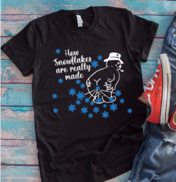 How Snowflakes Are Really Made, Winter, Black Unisex Short Sleeve T-shirt