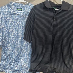 Lot Of 2 Ben Hogan Performance Polo Men’s Size XL Blue/White & Black/Gray