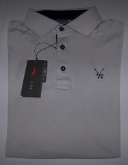 NEW KJUS Polyester Spandex Golf Polo Shirt SHINNECOCK HILLS GOLF CLUB M 50 Gray