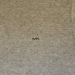 Michael Kors Men’s Solid Knit Polo Shirt M Gray/Black/White Short Sleeve Logo